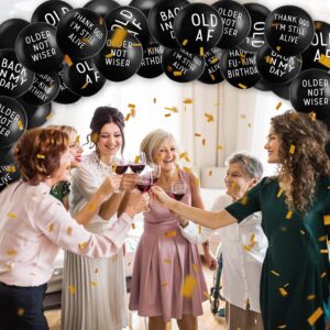 Easy Joy 18 Piece Funny Abusive Old Age Birthday Party Balloons - 12"/18 Pack above 10 Different Rude and Offensive Phrases - 12 Inch Latex Party Balloons with Sarcastic Phrases - NSFW Adult Language