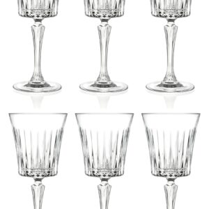 Barski Wine Glass - Goblet - Red Wine - White Wine - Water Glass - Stemmed Glasses - Set of 6 Goblets - Crystal like Glass - 7 oz. Beautifully Designed Made in Europe