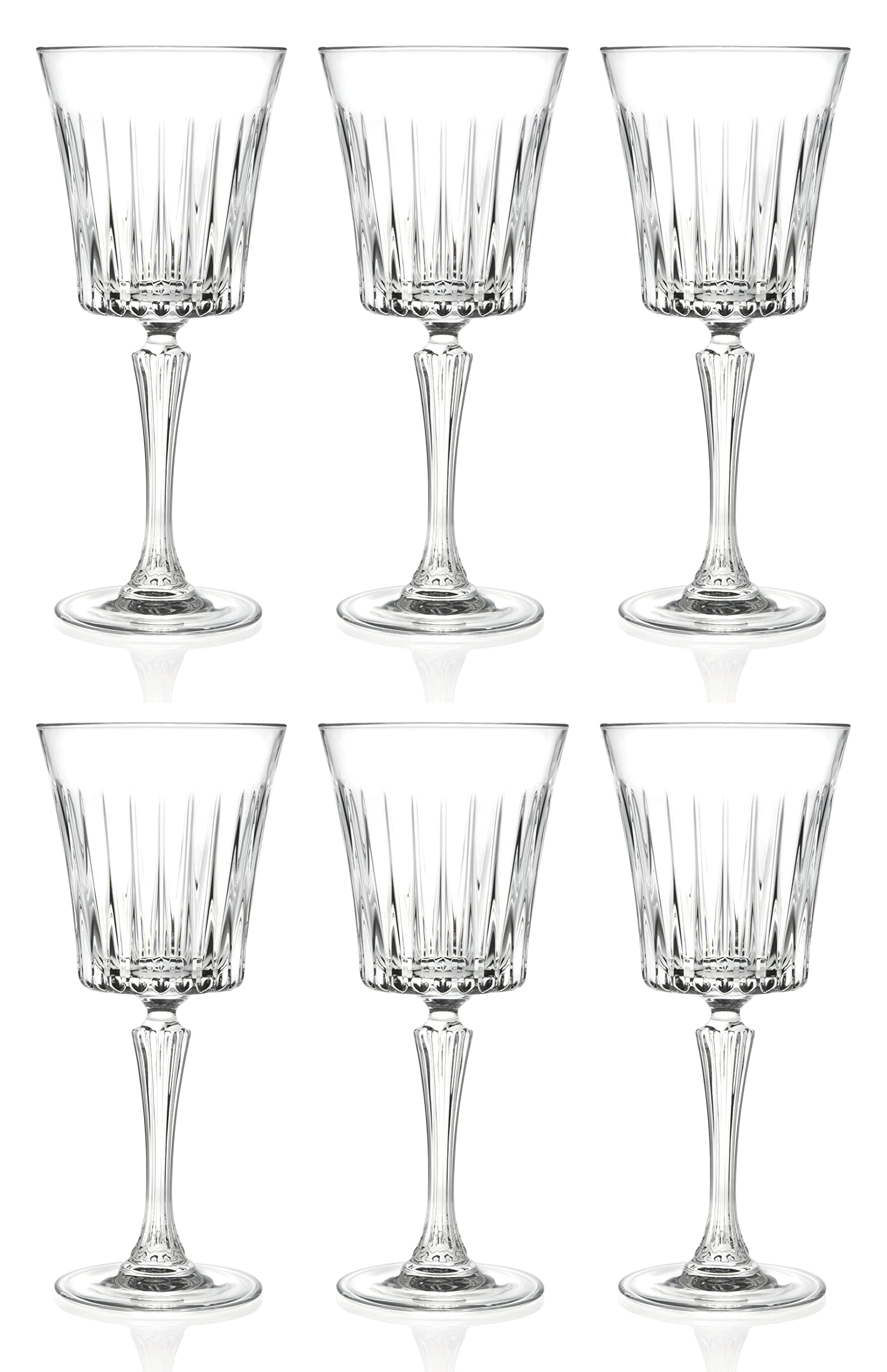 Barski Wine Glass - Goblet - Red Wine - White Wine - Water Glass - Stemmed Glasses - Set of 6 Goblets - Crystal like Glass - 7 oz. Beautifully Designed Made in Europe