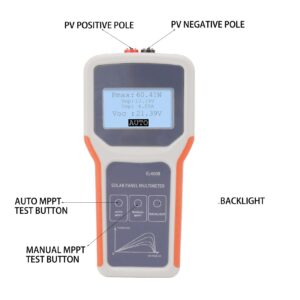 Multimeter, Upgraded LCD Solar Panel Multimeter Multifunctional LCD Solar PV Panel MPPT Tester with Backlight for Photovoltaic Panel for Measuring Voltage, Current, Resistance, Tests Live Wire