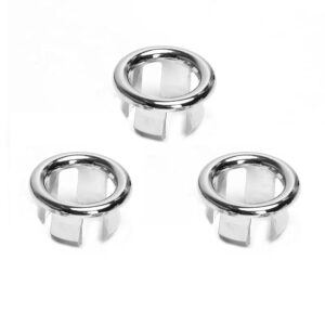 blingkingdom 3pcs sink overflow ring hole round basin trim drain cap cover for kitchen bathroom