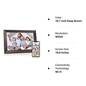 10.1 Inch Digital Picture Frame, Canupdog Smart WiFi Digital Photo Frame with IPS Touch Screen, 16GB Storage Auto Rotate Motion Sensor Electronic Picture Frame Share Photo via Frameo APP