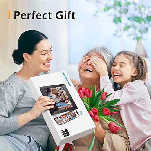 10.1 Inch Digital Picture Frame, Canupdog Smart WiFi Digital Photo Frame with IPS Touch Screen, 16GB Storage Auto Rotate Motion Sensor Electronic Picture Frame Share Photo via Frameo APP