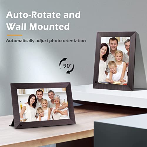 10.1 Inch Digital Picture Frame, Canupdog Smart WiFi Digital Photo Frame with IPS Touch Screen, 16GB Storage Auto Rotate Motion Sensor Electronic Picture Frame Share Photo via Frameo APP