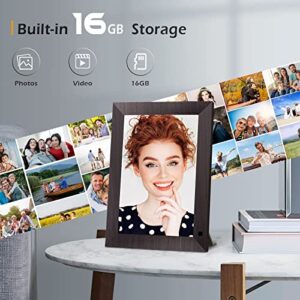 10.1 Inch Digital Picture Frame, Canupdog Smart WiFi Digital Photo Frame with IPS Touch Screen, 16GB Storage Auto Rotate Motion Sensor Electronic Picture Frame Share Photo via Frameo APP