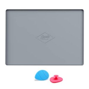 eapele under sink mat kitchen cabinet tray,28"x22",flexible waterproof silicone made, hold up to 2 gallons liquid (gray)