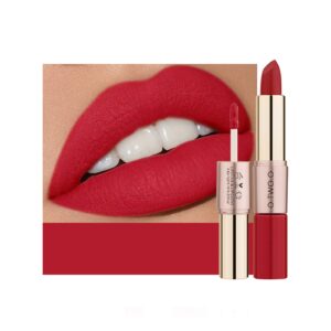 kuailego rose gold 2 in 1 matte lipstick & liquid lipstick, matte finish, nude, full color lipstick, long lasting waterproof velvet lip gloss (04)