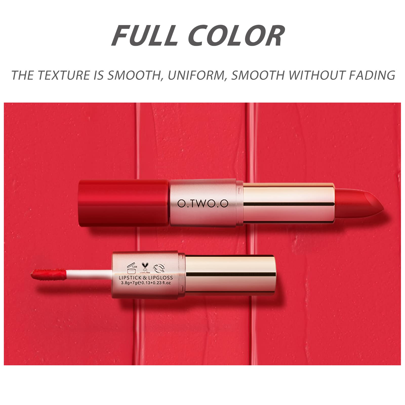 KUAILEGO ROSE GOLD 2 In 1 Matte Lipstick & Liquid Lipstick, Matte Finish, Nude, Full Color Lipstick, Long Lasting Waterproof Velvet Lip Gloss (04)