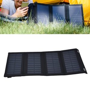 plplaaoo Solar Panel, Solar Battery Charger, Portable Solar Panel, Solar Battery Maintainer, 20W High Conversion Rate Solar 4 Folding Bag with USB Output Waterproof Solar Charger for Cellphone (2A