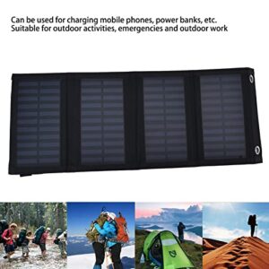 plplaaoo Solar Panel, Solar Battery Charger, Portable Solar Panel, Solar Battery Maintainer, 20W High Conversion Rate Solar 4 Folding Bag with USB Output Waterproof Solar Charger for Cellphone (2A