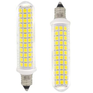 pipizhu e11 led light bulb, e11 mini candelabra base 100w halogen bulb replacement, non-dimmble 9w 1100lm ac110v-120v e11 light bulb for indoor lighting white 6000k (2 pack)