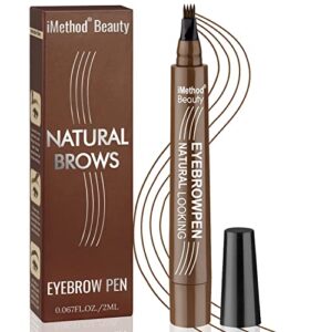 imethod eyebrow pen - upgrade eyebrow tattoopen, eyebrow makeup, long lasting, waterproof and smudge-proof, brown