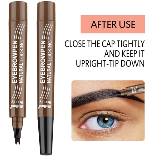 iMethod Eyebrow Pen - Upgrade Eyebrow TattooPen, Eyebrow Makeup, Long Lasting, Waterproof and Smudge-proof, Brown