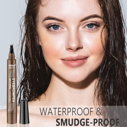 iMethod Eyebrow Pen - Upgrade Eyebrow TattooPen, Eyebrow Makeup, Long Lasting, Waterproof and Smudge-proof, Brown