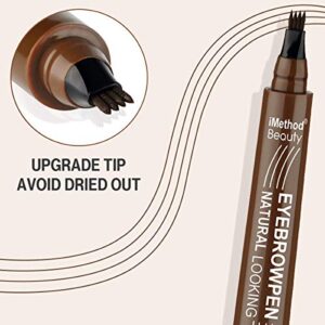 iMethod Eyebrow Pen - Upgrade Eyebrow TattooPen, Eyebrow Makeup, Long Lasting, Waterproof and Smudge-proof, Brown