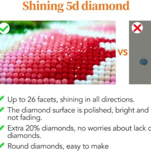 WHYCJXWL Diamond Art Full Drill Round Rhinestone, Diamond Art for Adults and Kids, DIY 5D Diamond Art Kits for Home Wall Decor (12X16 in)