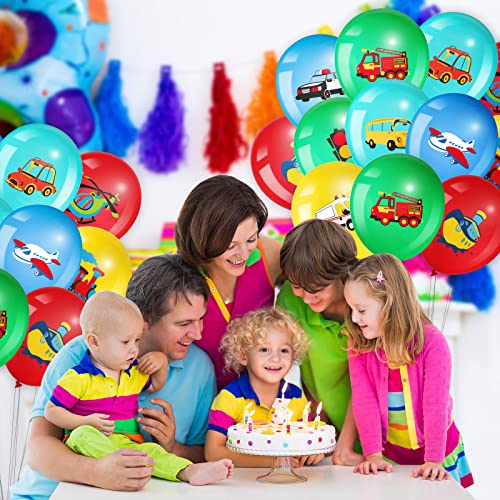 40 Pack Transportation Party Balloons Decorations Traffic Balloons Vehicle Latex Balloons Transport Party Supplies for Boys Kids Baby Shower Birthday Decoration