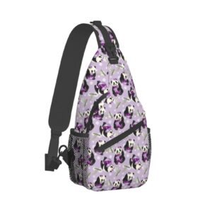zrexuo cartoon panda unisex chest bags crossbody sling backpack travel hiking daypack crossbody shoulder bag for women men