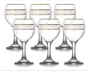 zanzer 6-piece gold glass cup set (wine glass (set of 6)),8.75 ounce