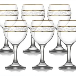 Zanzer 6-Piece Gold Glass Cup Set (Wine Glass (Set Of 6)),8.75 ounce