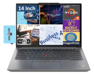 lenovo thinkpad e14 business laptop 14.0" fhd ips display (amd ryzen 5 7530u 6-core, 16gb ram, 512gb pcie ssd, amd radeon, backlit keyboard, fp reader, wifi 6, webcam win 11 pro) with hub