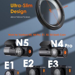 Vantrue 40mm Ultra-Slim CPL Circular Polarizer Filter for Vantrue E1, E2, E3, E1 Lite, S1 Pro, N4 Pro N5 Dash Cam, Reduce Glare and Reflection, Enhance Contrast