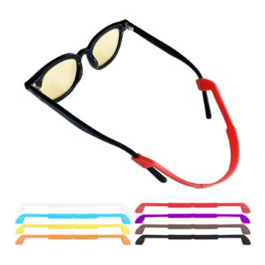 lnaujs 8 pack non-slip silicone glasses strap for kids or adults sports with elastic soft to prevent glasses from falling, glasses holder, eyewear retainers, sunglasses retainer