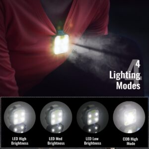 Yls Running Light, 2 Pack LED Running Lights for Runners, 4 Light Modes Clip on Running Light with Rechargeable Battery, Lightweight Safety Light for Running Joggers Camping Hiking Outdoor Adventure