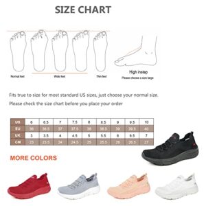 JENN ARDOR Womens Slip On Sneakers Walking Tennis Shoes Fashion Lightweight Casual Lace Up Running Sneakers for Gym Ladies Breathable Mesh Comfortable Grey 7