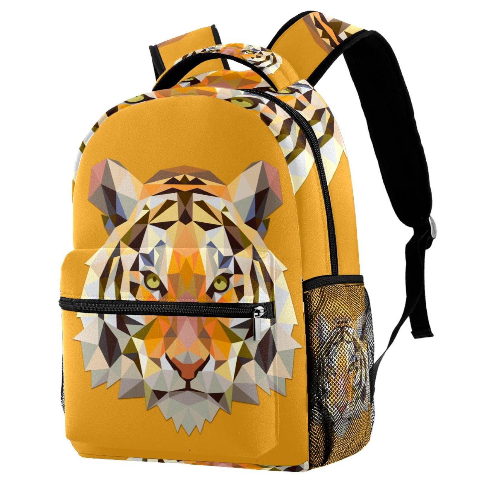 LORVIES Triangle Tiger Lightweight School Classic Backpack Travel Rucksack for Women Teens