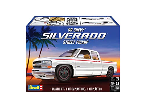 Revell 14538 '99 Chevy Street Silverado Street Pickup 1:25 Scale 150-Piece Skill Level 4 Model Truck Building Kit