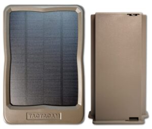 tactacam reveal external solar panel for all reveal cellular trail cameras x pro, x 2.0, sk, xb, gen 1 (solar panel + lipo battery pack bundle)