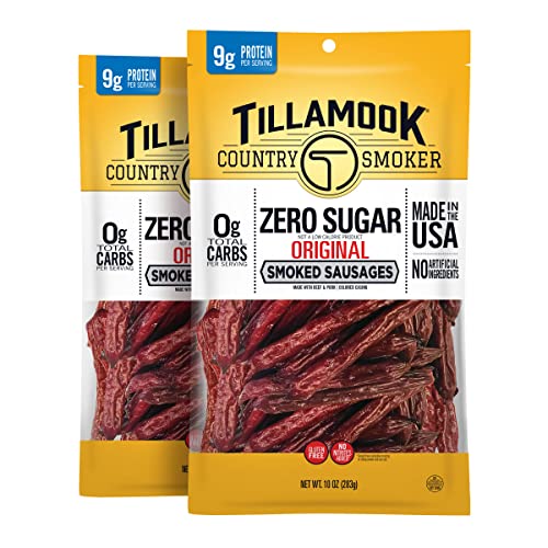 Tillamook Country Smoker Zero Sugar Original Keto Friendly Smoked Sausages, 10 Ounce (Pack of 2)