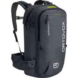 ortovox haute route 32l backcountry ski backpack, black steel
