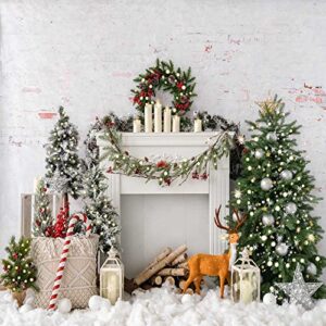 kate 10×8ft (3×2.5m) bokeh bohemia christmas tree photo backdrop white fireplace brick wall xmas photography background for christmas studio props