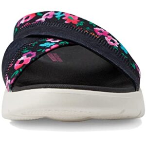 Skechers womens Go Walk Flex Sandal-blossoms Sandal, Black, 9 US