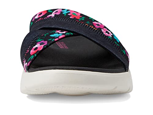 Skechers womens Go Walk Flex Sandal-blossoms Sandal, Black, 9 US