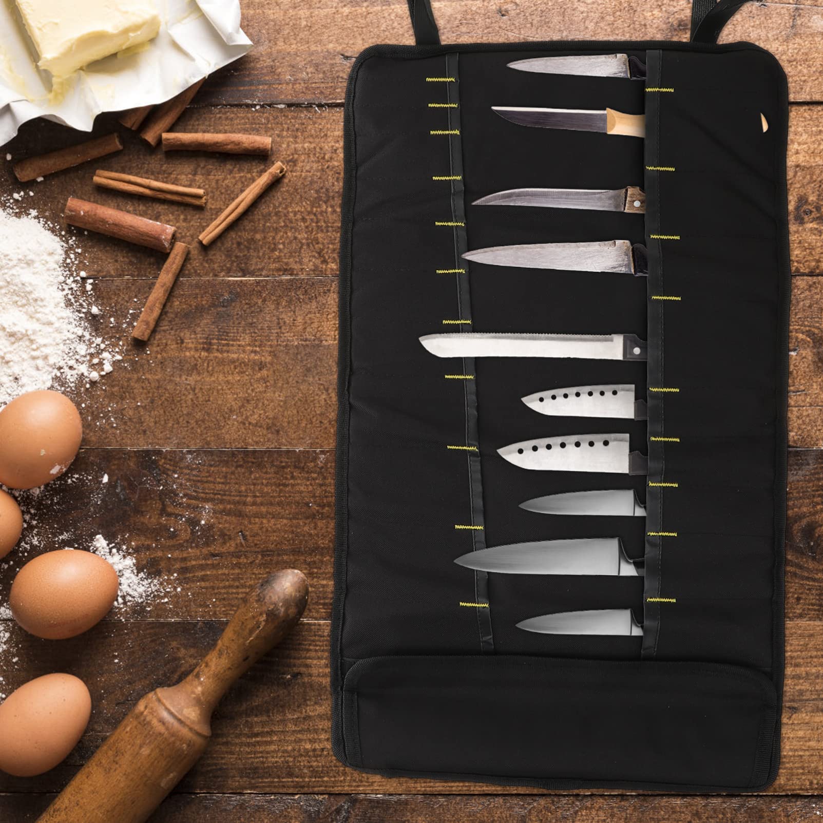 SHERCHPRY Cutlery Holder Chef Set chef bag roll bag 22 slots case cutlery carrier cooking tool holders for gifts culinary kitchen bag knives cleaver Utensil Set Cutlery Storage