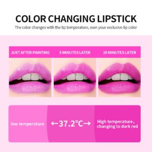 KTouler 6 Pcs Color Changing Lipstick Makeup Kit, Magic PH Temperature Waterproof Non-Stick Cup Moisturizing Lip Balm Makeup Gift Set for Women