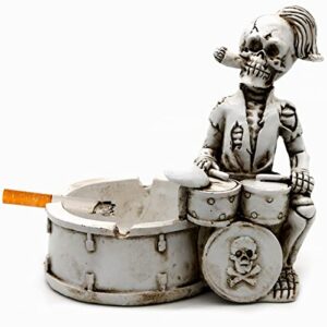 Halloween Gifts Skull Ashtray Decoration - Gothic Spooky Skeleton Cigarette Smoker Ash Tray Smoking Room Office Bar Ornament Skull Party Decor Scary Fantasy Gifts for Smokers