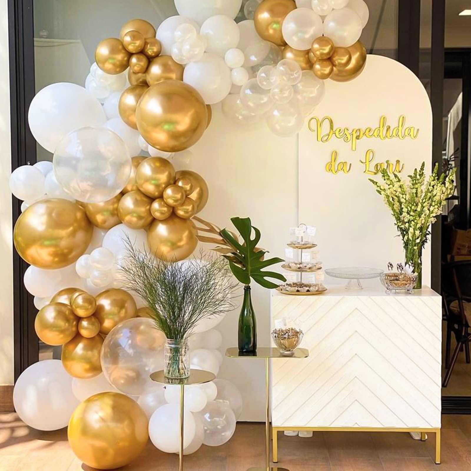 RUBFAC 149pcs Metallic Gold Balloons 18 12 10 5 Inch Different Sizes Latex Gold Balloon Arch Garland Kit for Birthday Party Wedding Engagement Graduation Baby Shower Decorations