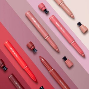 ZITIANY New Matte Crayon Lipstick with Free Sharpener, Mattes Velvet Lipstick Pencil Long Lasting Non Fading Lip Liner Lipstick, Gift For Women 1PC Coral