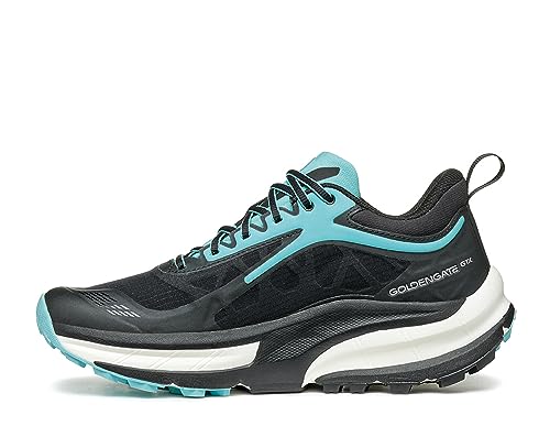 SCARPA Women's Golden Gate ATR GTX Waterproof Gore-Tex Trail Shoes for Trail Running and Hiking - Black/Aruba Blue - 8.5-9 Women/7.5-8 Men