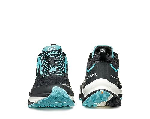 SCARPA Women's Golden Gate ATR GTX Waterproof Gore-Tex Trail Shoes for Trail Running and Hiking - Black/Aruba Blue - 8.5-9 Women/7.5-8 Men