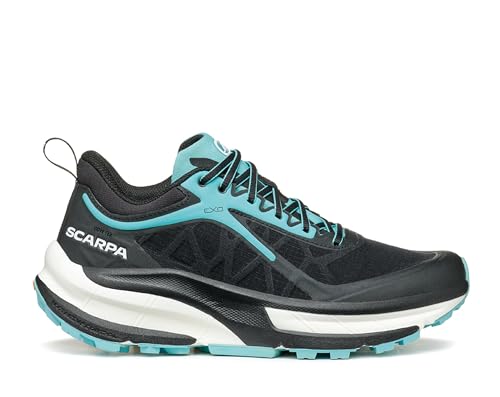 SCARPA Women's Golden Gate ATR GTX Waterproof Gore-Tex Trail Shoes for Trail Running and Hiking - Black/Aruba Blue - 8.5-9 Women/7.5-8 Men