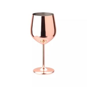 precision solutions rose gold fancy stainless steel wine glasses with gift box (set of 2) 18oz – our stunning & elegant metal wine glass is unbreakable - great for picnics & outdoors events