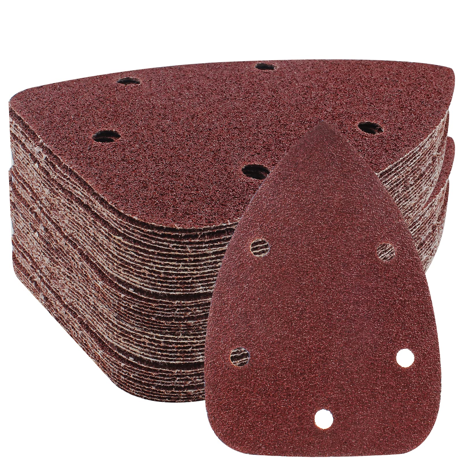 Cionyce 25 Pcs 40 Grit Mouse Detail Sander Sandpaper 5 Hole Mouse Sandpaper Hook and Loop Sander Pads Sanding Sheets for 140mm Sanding Machine