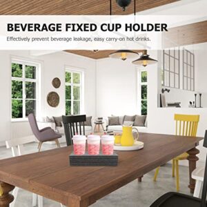 Disposable Drink Carriers 2pcs Disposable Foam Takeout Cup Holders 6 Hole Cup Drink Carrier Food Drink Holder for Hot Cold Drinks Black Cup Holder Tray Outdoor Cup Trays