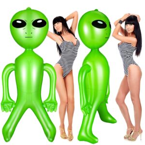 63 inch giant inflatable alien blow up alien green alien inflate toy for party decorations, birthday, alien theme party halloween, easter, christmas(1 piece)