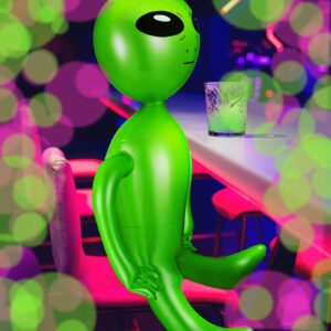 63 Inch Giant Inflatable Alien Blow Up Alien Green Alien Inflate Toy for Party Decorations, Birthday, Alien Theme Party Halloween, Easter, Christmas(1 Piece)